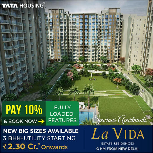 Pay 10% and book now at Tata La Vida in Sector 113, Gurgaon