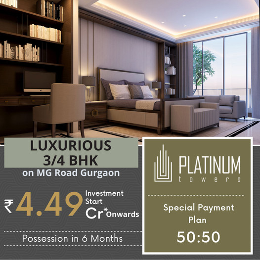 Luxurious 3 and 4 BHK apartments Rs 4.49 Cr. at Suncity Platinum Towers, Gurgaon