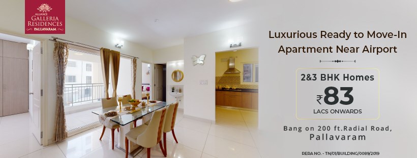 Alliance Galleria Residences luxurious ready to move-in apartment near Airport in Chennai Update