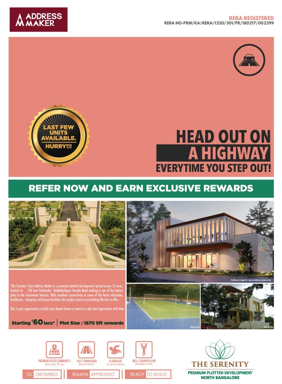 Refer now and earn exclusive rewards at The Address Makers Serenity, Bangalore Update