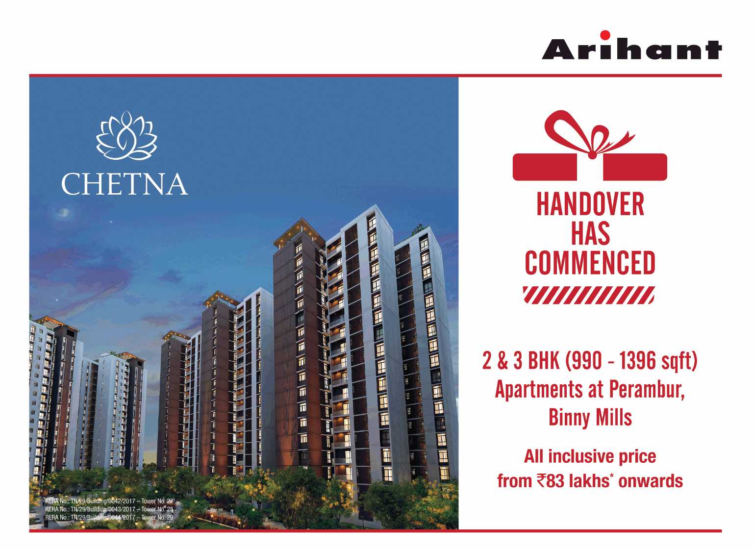 Enjoy the new age comforts at Arihant Chetna in Chennai Update