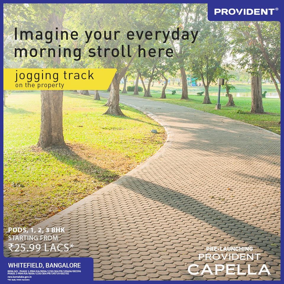 Jogging track at Provident Capella in Whitefield, Bangalore Update