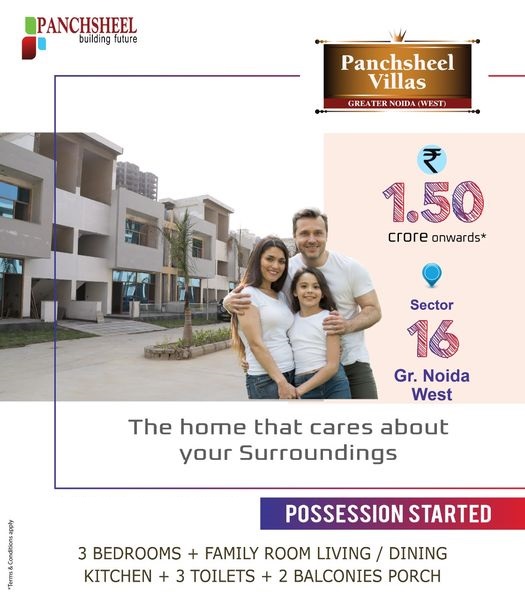 Possession started at Panchsheel Villas in Greater Noida