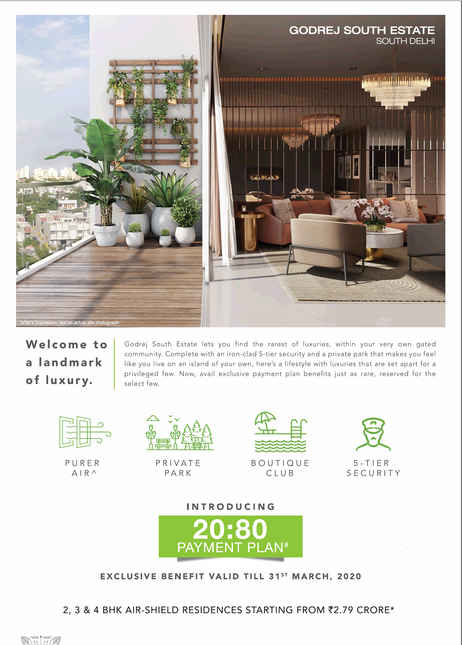Introducing 20:80 payment plan at Godrej South Estate in New Delhi Update