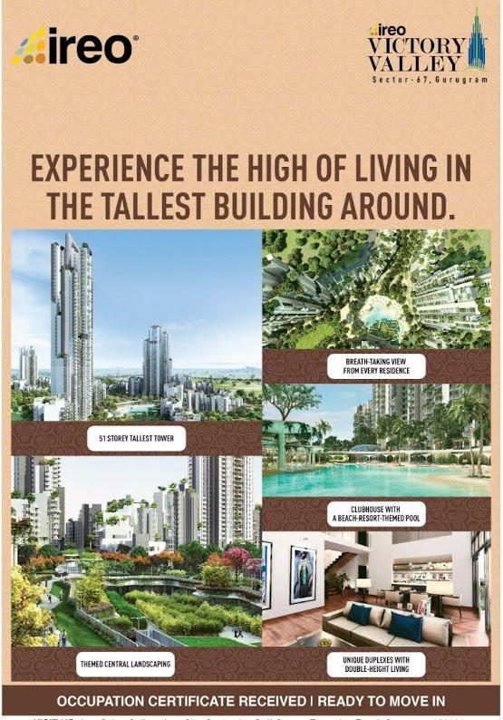 Experience the high of living in the tallest building around at Ireo Victory Valley in Gurgaon