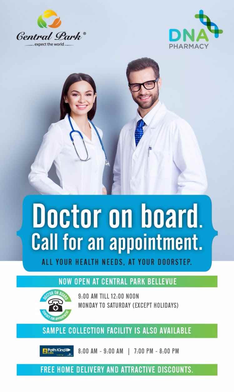 Now book your appointment on call with Doctor on board at DNA Pharmacy at Central Park Update