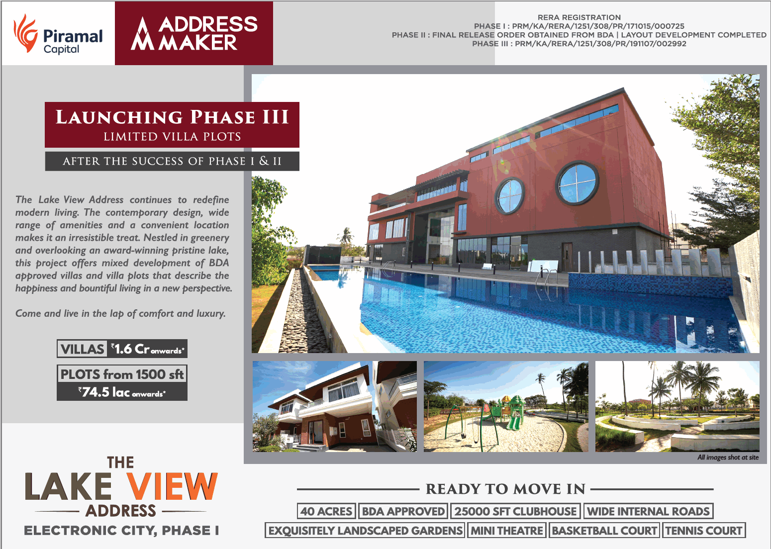 Villas Rs 1.6 Cr onwards at The Lake View Address in Bangalore Update