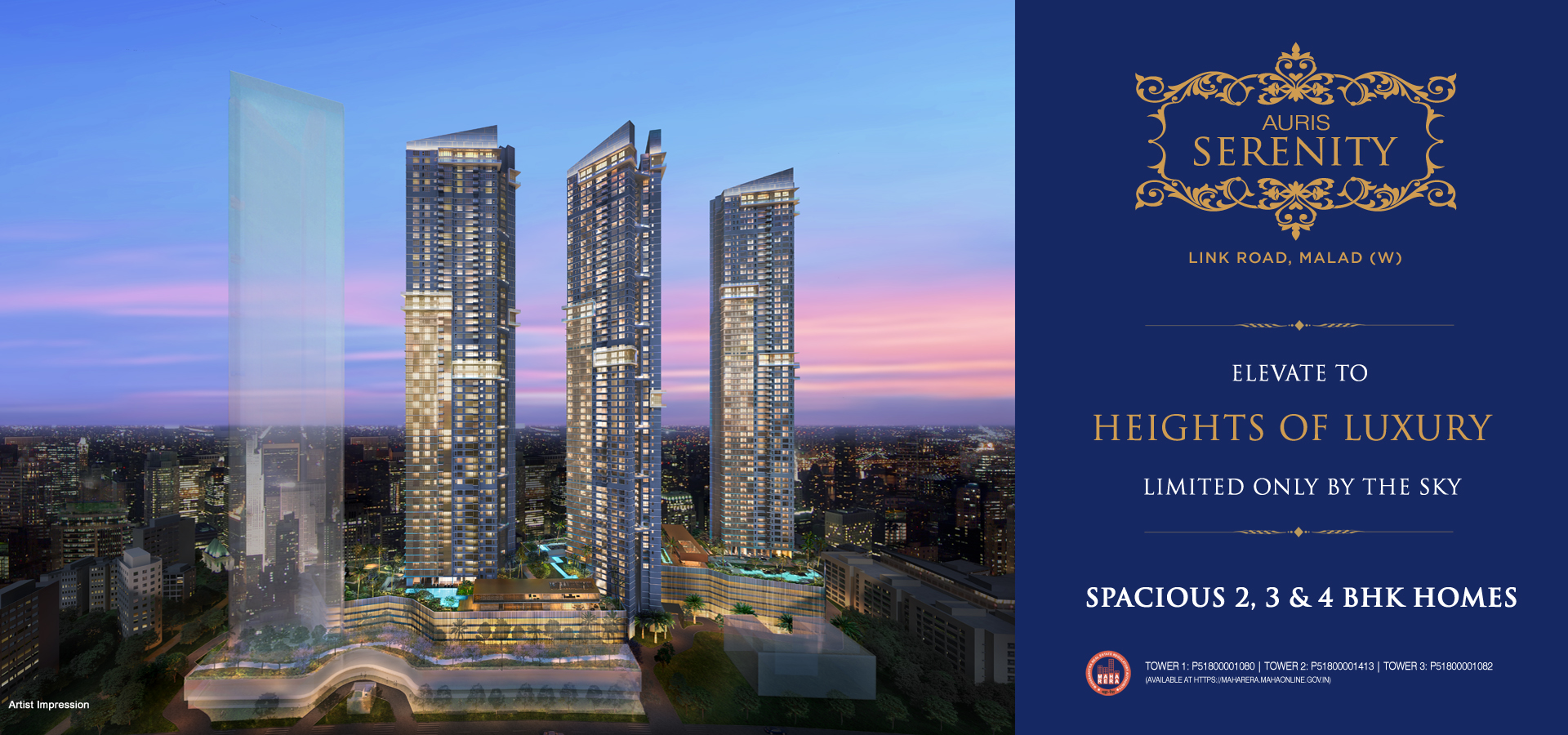 Spacious 2, 3 & 4 BHK homes at Sheth Auris Serenity in Mumbai
