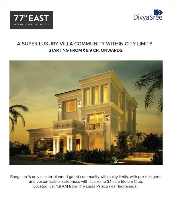 Live in super luxury villa community within city limits at Divyasree 77 East in Bangalore