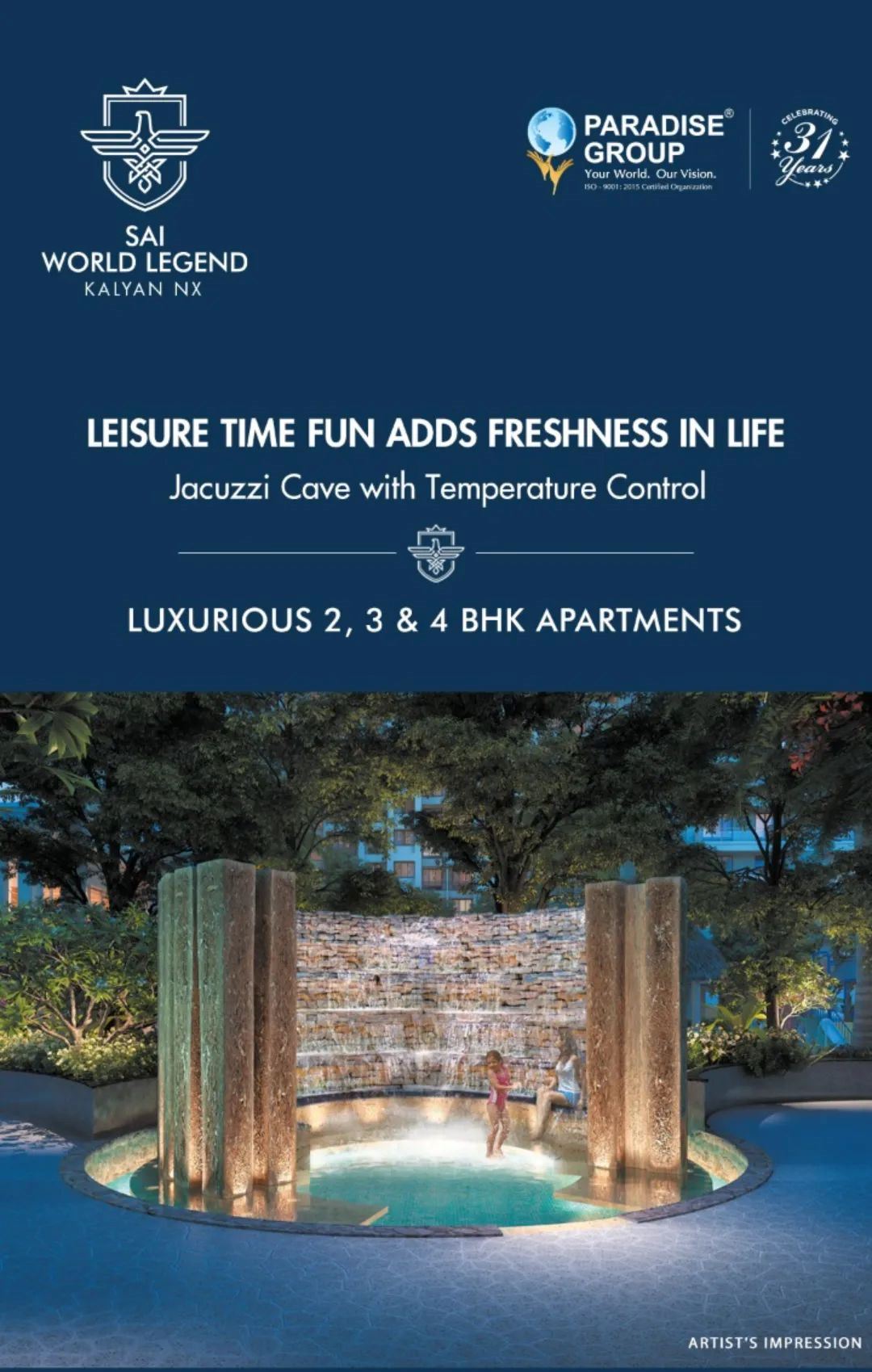 Leisure time fun and freshness in life jacuzzi cove with temperature control at Sai World Legend, Mumbai Update