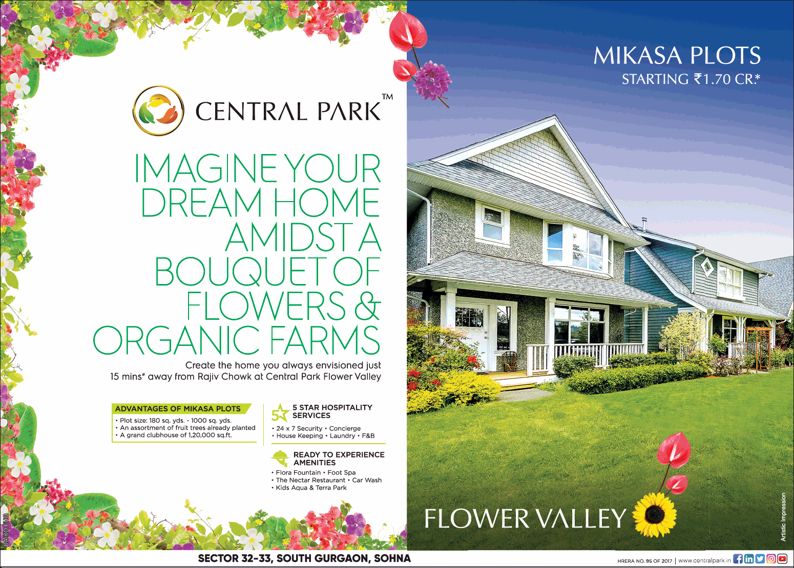 Ready to experience amenities at Central Park Flower Valley in Gurgaon