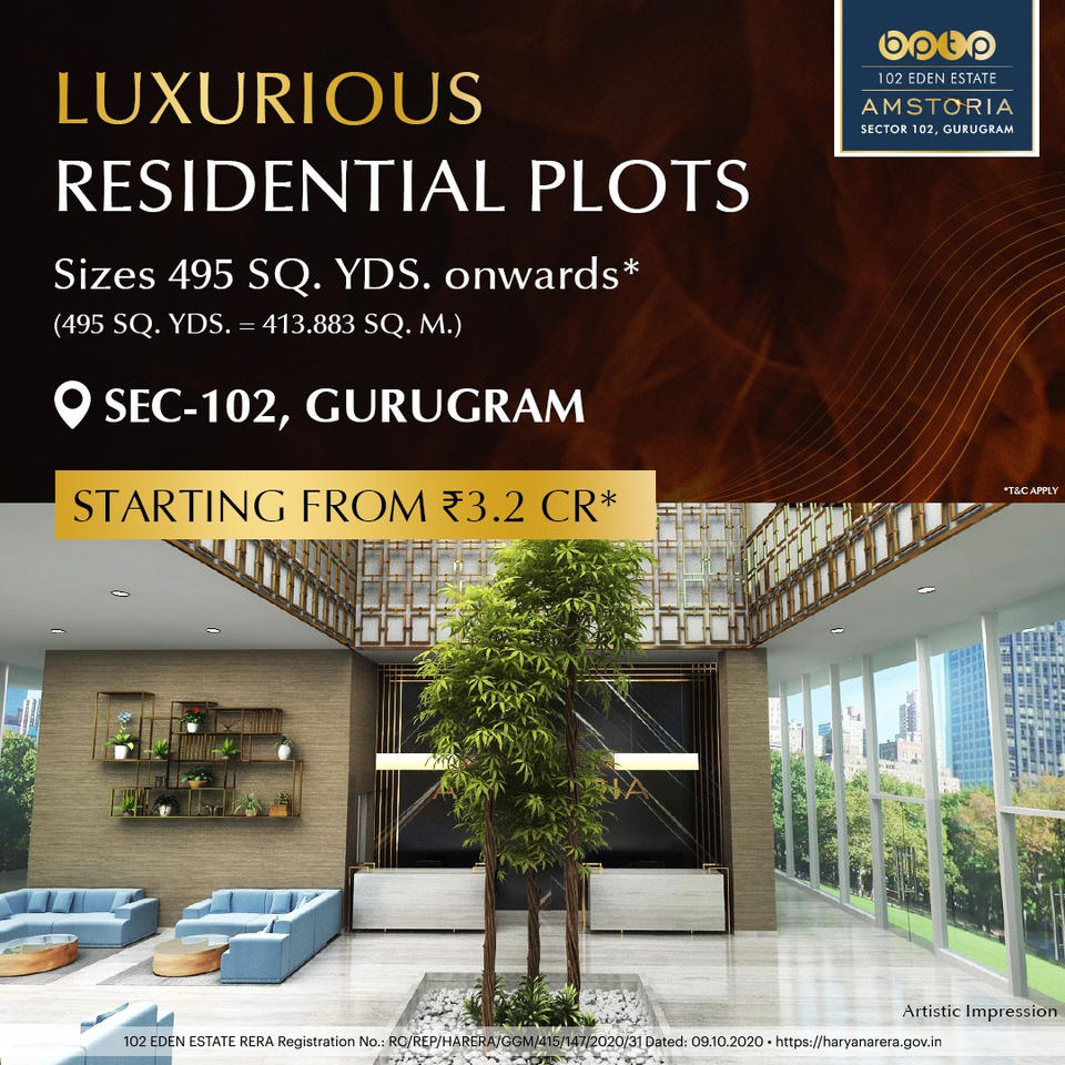 Avail this year’s most irresistible offers on residential plots starting Rs 3.25 Cr at BPTP Amstoria, Gurgaon