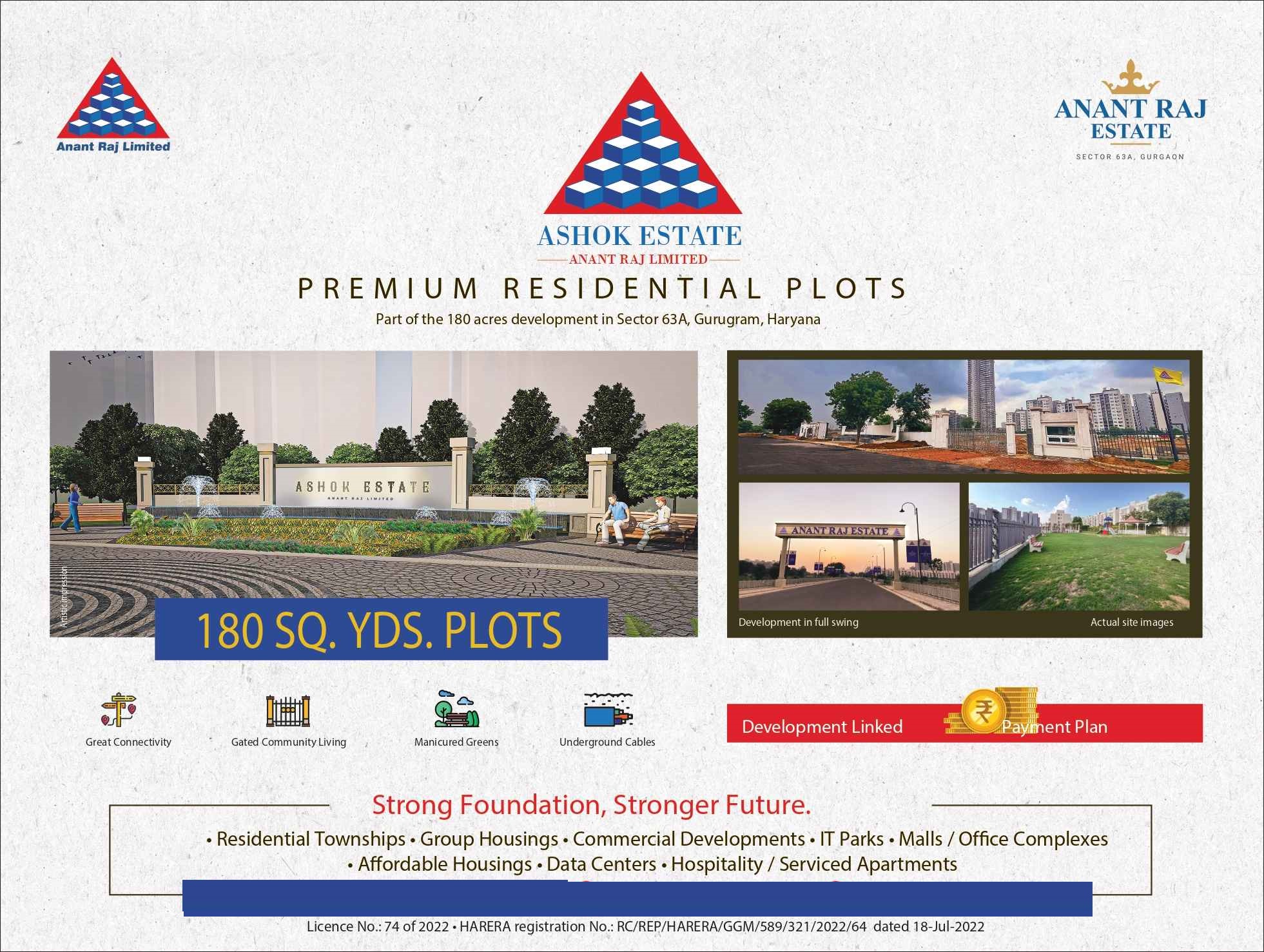 Premium Residential plots at Anant Raj Ashok Estate in Sector 63A, Gurgaon