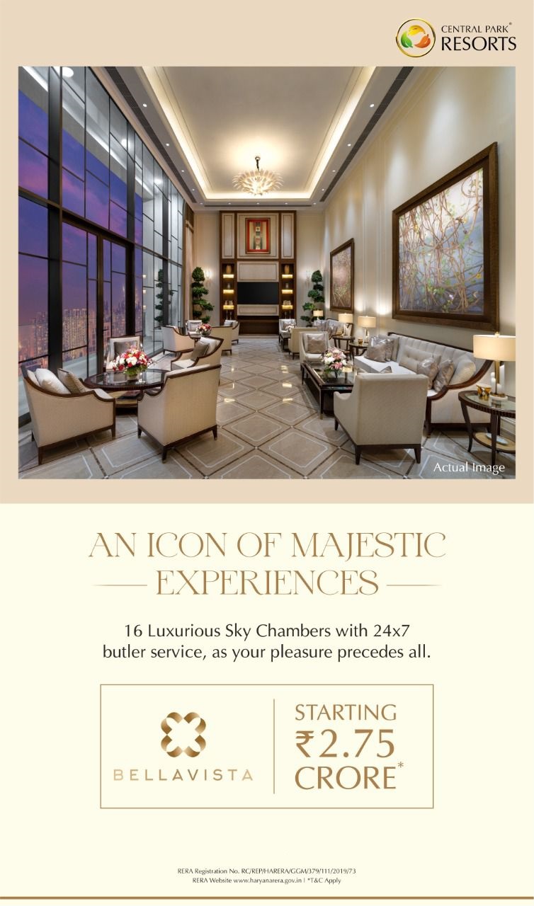 Presenting 16 Luxurious Sky Chambers with 24x7 butler service, as your pleasure precedes all at Central Park Bellavista, Gurgaon Update