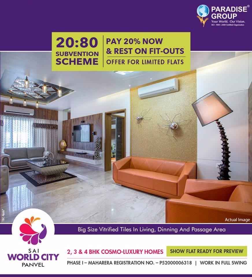 Show flat ready for preview at Paradise Sai World City in Navi Mumbai