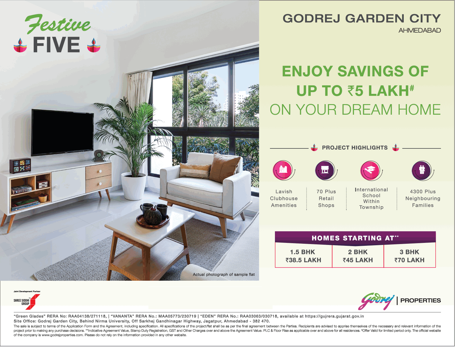 Enjoy savings of up to Rs 5 Lakh on your dream home at Godrej Garden City, Ahmedabad Update