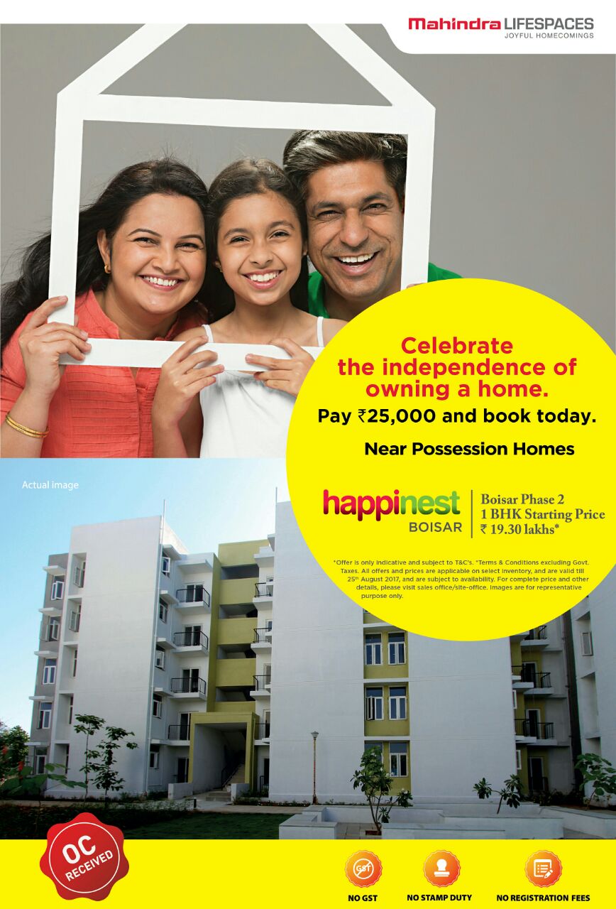 Mahindra Happinest is nearing possession at Boisar offering 1 BHK starting @ 19.30 lacs Update
