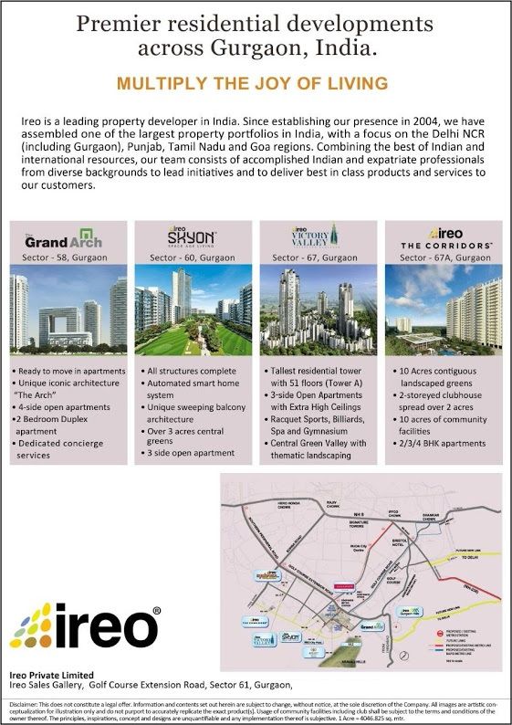 Multiply the joy of living at Ireo properties in Gurgaon