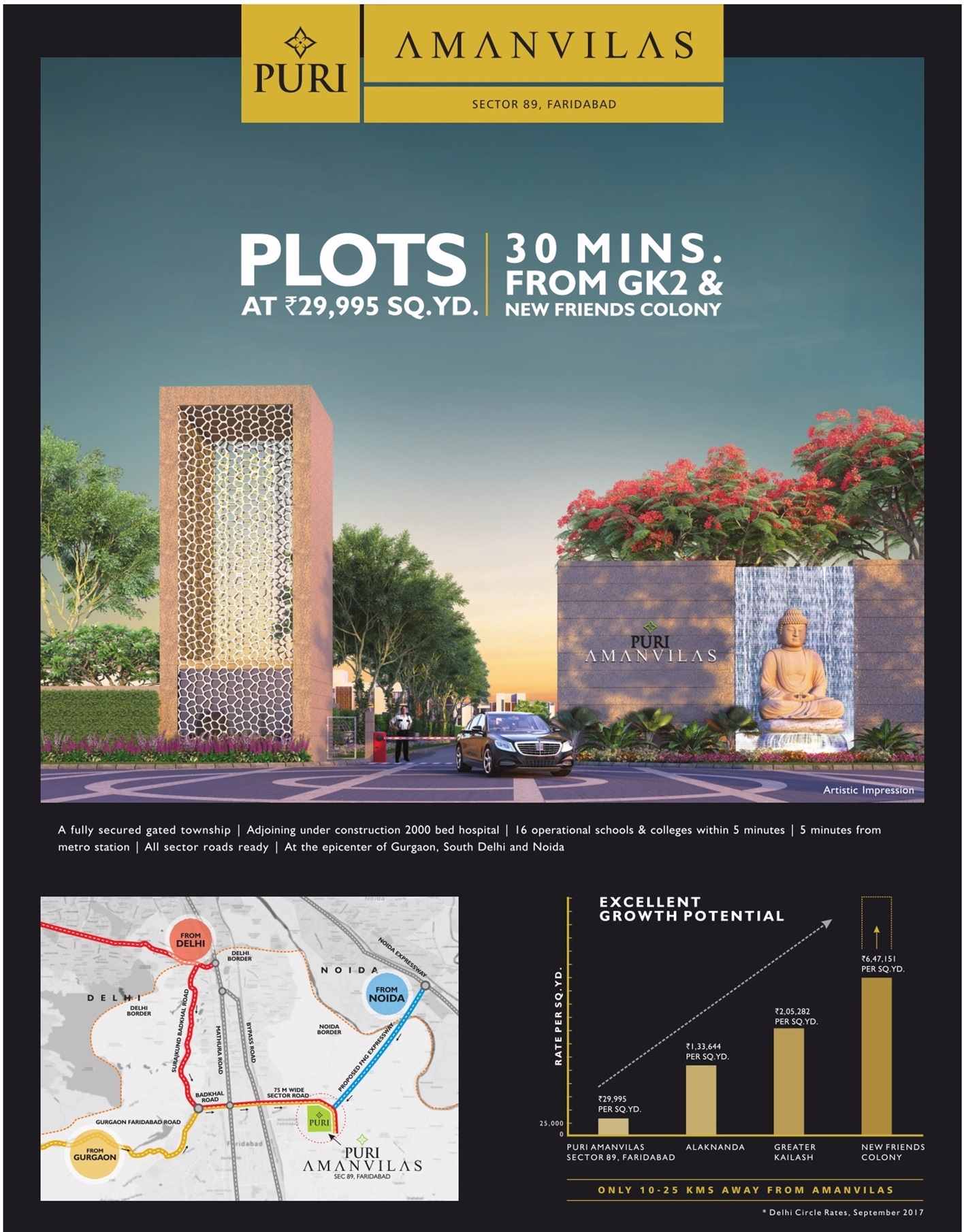 Puri Amanvilas presents residential plots @ 29,995 sq. yd. in Faridabad