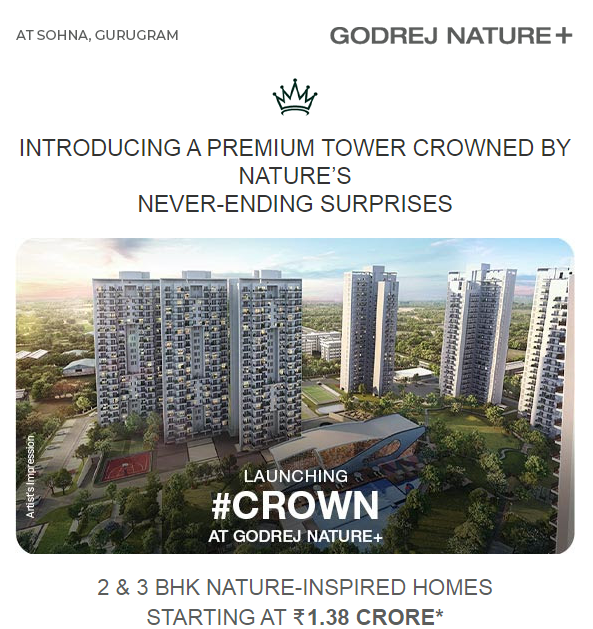 Book 2 & 3 BHK nature-inspired homes starting Rs. 1.38 Cr at Godrej Nature Plus, Sohna, Gurgaon Update