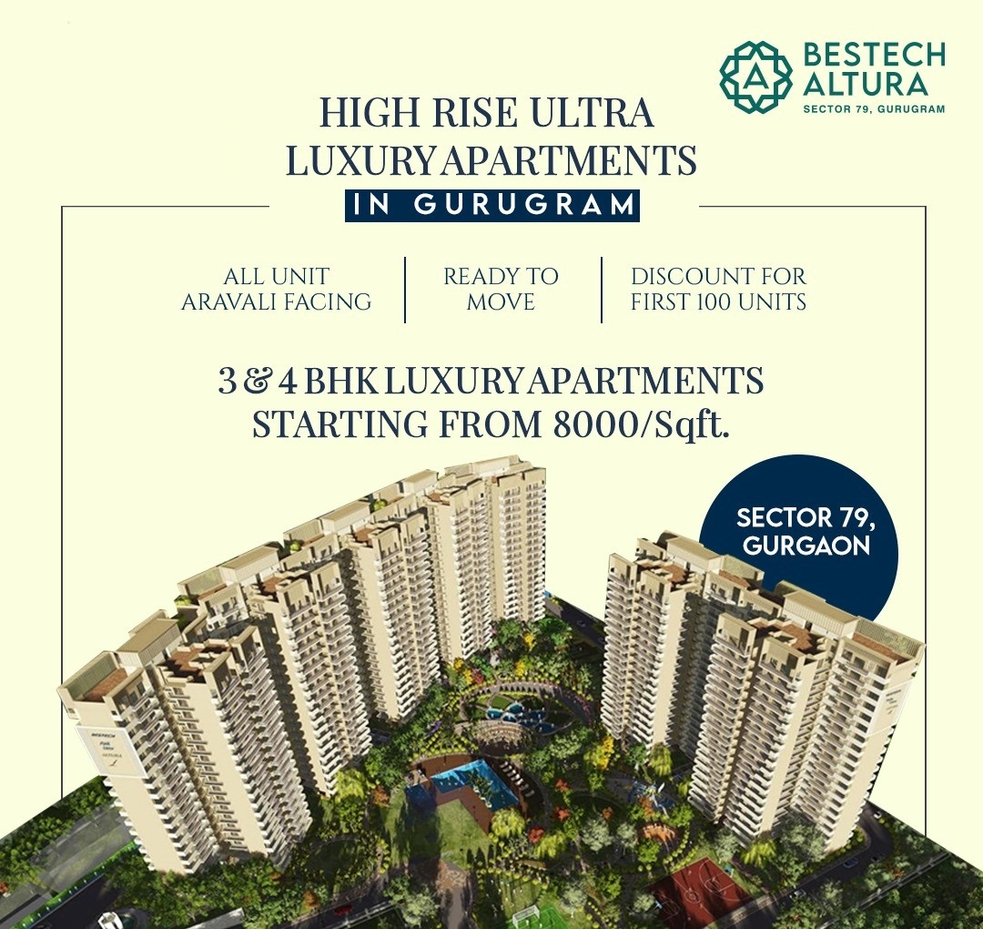 High rise ultra luxury apartments at Bestech Altura in Sector 79, Gurgaon