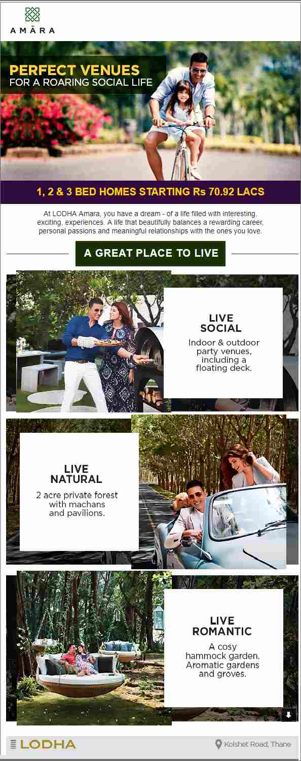 Lodha Amara a great place to live and perfect venue for roaring social life