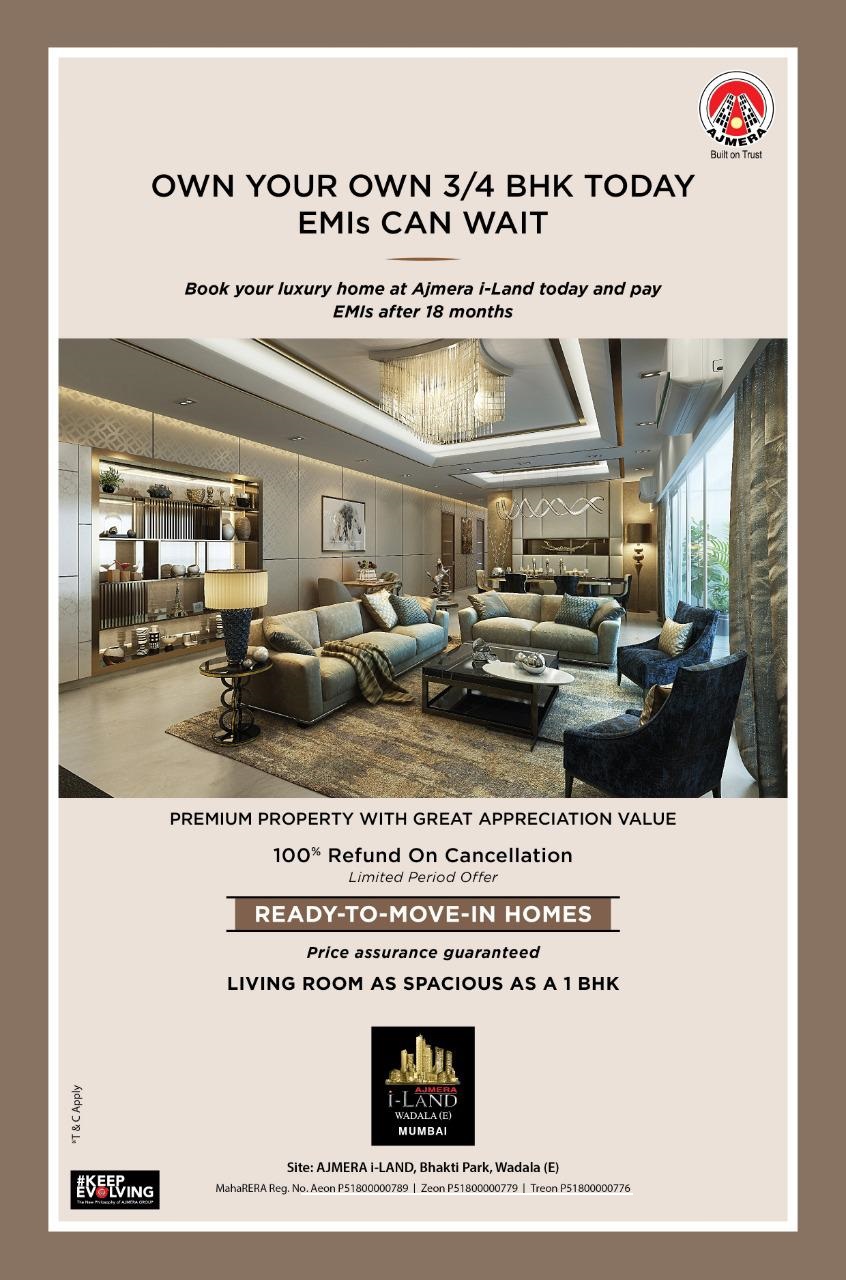 Book your luxury home at Ajmera i-Land, Mumbai today and pay EMI after 18 months