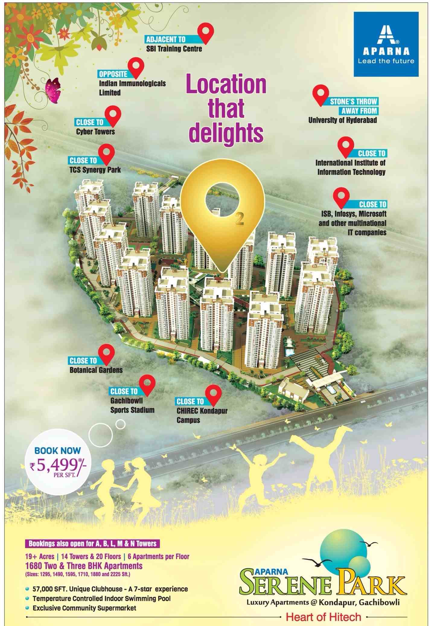 Reside at Aparna Serene Park and be delighted by the location in Hyderabad Update
