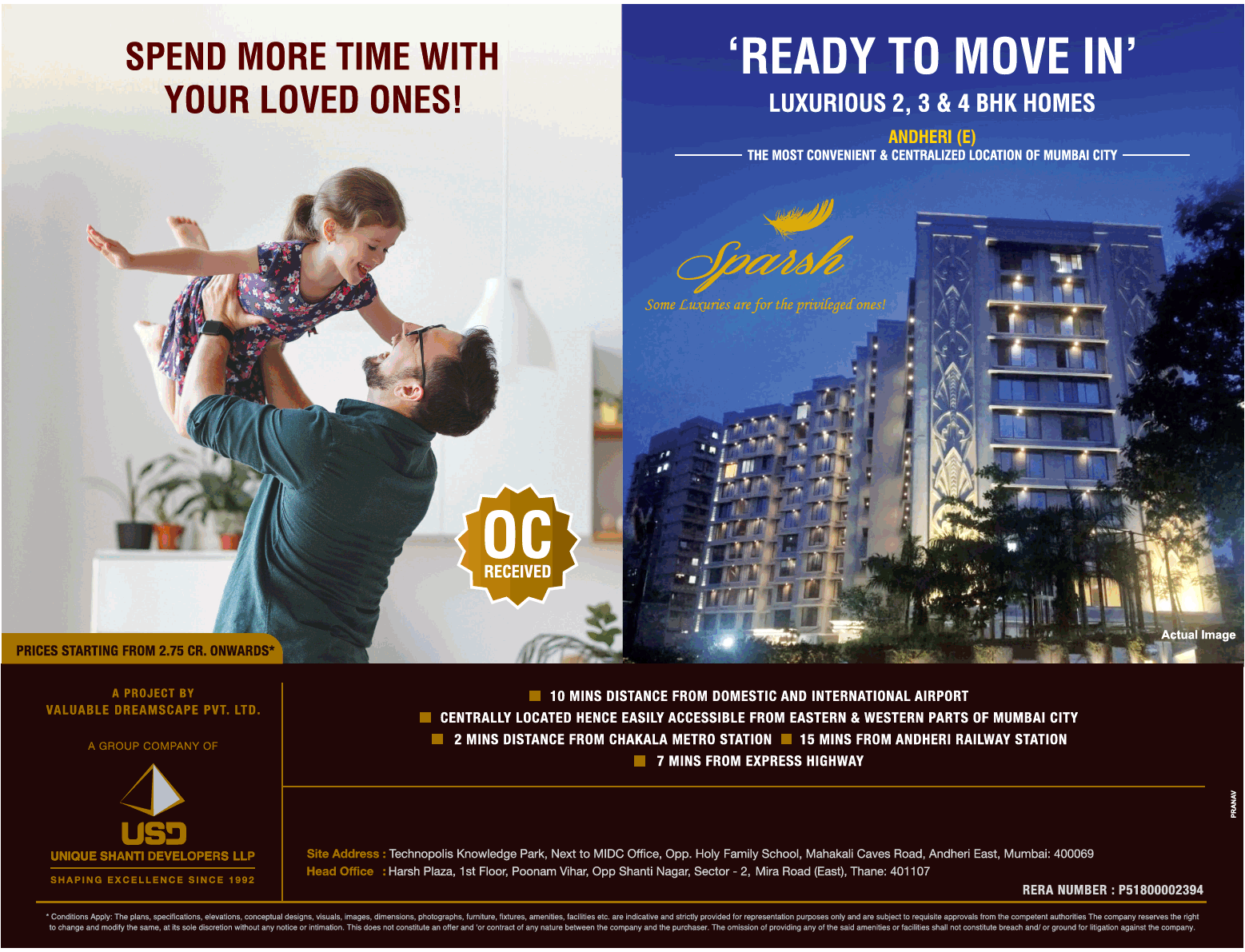 Luxurious 2, 3 & 4 BHK homes Rs 2.75 Cr at Unique Shanti Sparsh, Mumbai Update