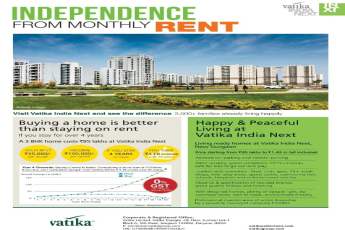 Buying a home at Vatika INXT Floors is better than staying on rent