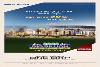 Luxurious Homes with 7 Star Club Life at Smart World One DXP, Gurugram - Pay Just 20%