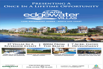 Luxury waterfront homes at Acron Edgewater Villas, Goa