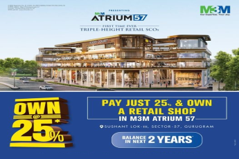 Pay just 25 %  & own a retail shop at M3M Atrium 57, Gurgaon