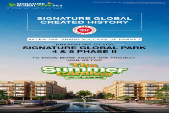 After the grand success of phase 1 and presenting to you Signature Global Park 4 & 5 phase 2 in Sauth of Gurgaon