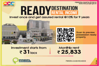 Invest once and get assured rental @10% for 9 years at Chandigarh Citi Center in Chandigarh