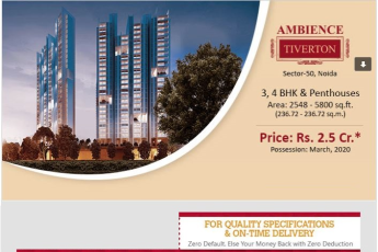 Book 3, 4 BHK and penthouses at Rs 2.5 Cr onwards at Ambience Tiverton in Noida