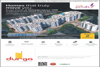 Homes that truly move you at Durga Petals Phase 2, Bangalore