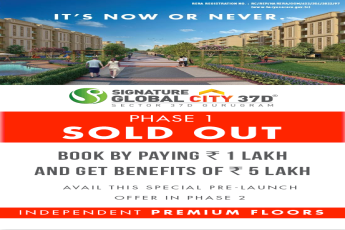 Book by paying Rs 1 Lac and get benefits of Rs 5 Lac at Signature Global City 37D 2, Gurgaon