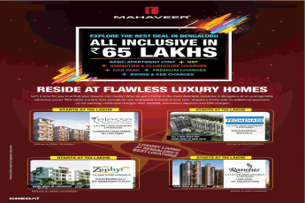 Reside at flawless luxury Mahaveer Homes in Bangalore