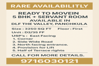 Rare 5 BHK + Servant Room in DLF The Valley || Move into Luxury in Panchkula Today || Secure Your 5 BHK Dream Home Now