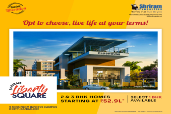 Book 2 and 3 BHK home starting Rs 52.9 Lac at Shriram Liberty Square, Bangalore