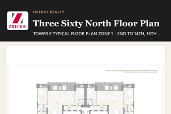 Oberoi Realty Three Sixty North Floor Plan: Tower E Typical Floor Plan