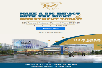 Presenting 12% assured returns and 50:25:25 payment plan at Bhutani 62 Avenue, Noida