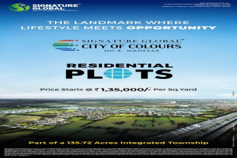 Explore Signature Global City of Colours: Plots starting at ₹1,35,000/- per Sq.Yard, Manesar