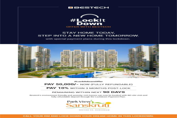 Pay 10% within 3 month post lockdown at Bestech Park View Sanskruti in Gurgaon