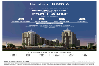 Book 2 and 3 BHK apartments incredible offers Rs 50 Lakh at Gulshan Botnia, Noida