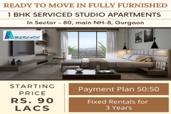 Ready to move in fully furnished 1 BHK serviced studio apartment at Elan Mercado in Gurgaon