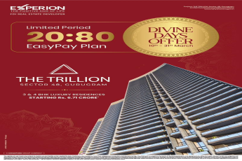 Limited Period 20:80 EasyPay Plan at The Trillion || Divine Days Offer: Book Now! || Experience Luxury at The Trillion, Gurugram