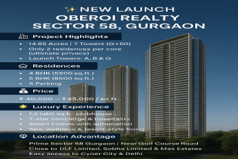 Explore Oberoi Realty's New Launch in Gurgaon || Discover Luxury Living in Sector 58 || Secure Your Residence at Oberoi Realty