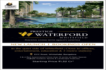 New launch bookings open at Prestige Waterford, Whitefield in Bangalore